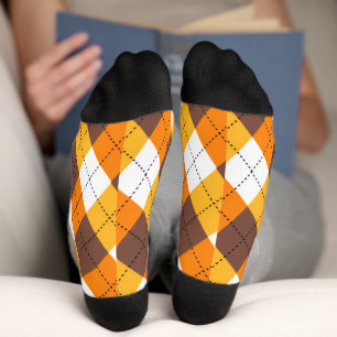 Calcetines de patrón de Naranja de calabaza