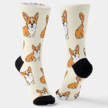 Calcetines de patrón de perro de Corgi Cute