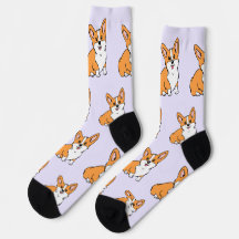 Calcetines de patrón de perro de Corgi Cute
