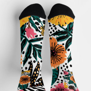 Calcetines de patrón floral