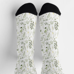 Calcetines de patrón floral simple