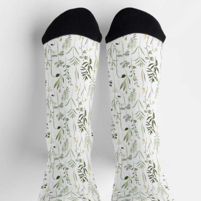 Calcetines de patrón floral simple (Arriba)
