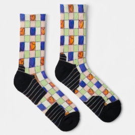 Calcetines de patrón Gingham Heart
