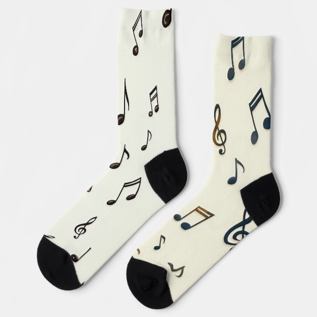 Calcetines de patrón musical (Izquierda)