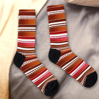 Calcetines de patrón rayado rojo blanco moderno