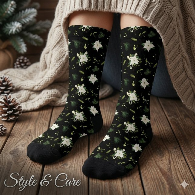 Calcetines de patrón verde blanco regalo de moda a (Green White Pattern Socks Timeless Fashion Gift)