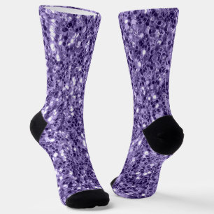 Calcetines de purpurina brillo morado ultravioleta