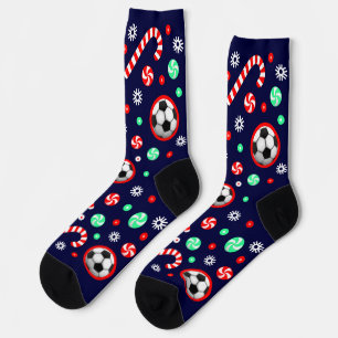 Calcetines de regalos de Navidad de fútbol