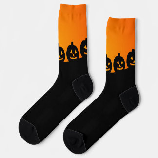 Calcetines de siluetas de calabaza de Halloween