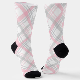 Calcetines de tripas grises y rosas