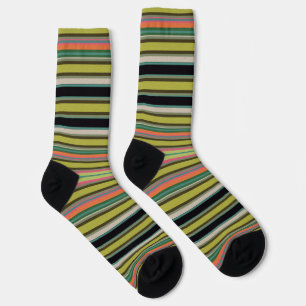 Calcetines de tripulación a rayas decorativas
