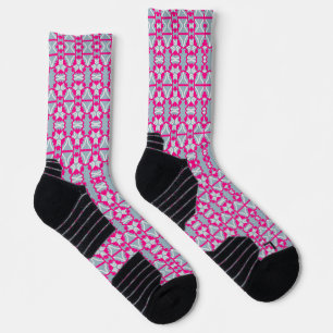 Calcetines De Tripulación Atlética De Red Rosa