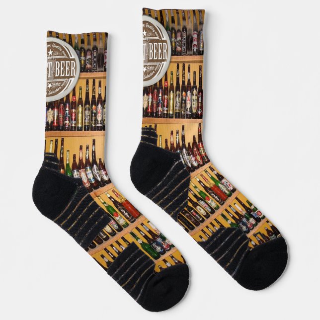 Calcetines de tripulación beige cerveza  (Derecha)