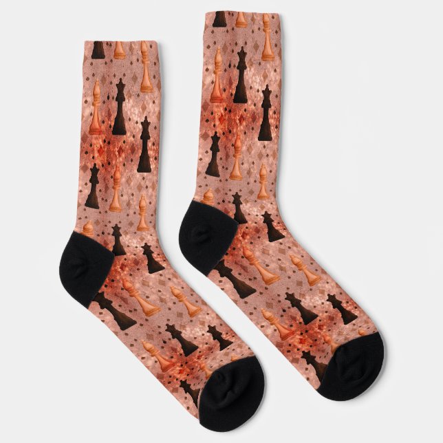 Calcetines de tripulación con diseño de AJEDREZ (Derecha)