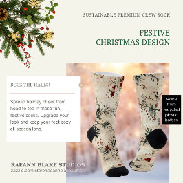 Calcetines de tripulación con diseño festivo de Na