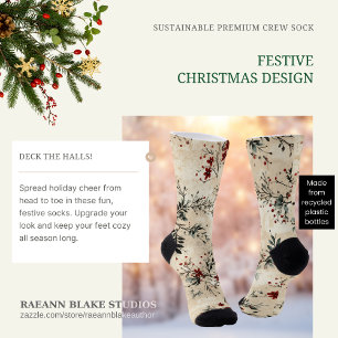 Calcetines de tripulación con diseño festivo de Na