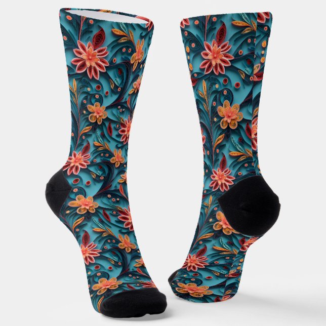 Calcetines de tripulación con estampado floral de  (Angular)