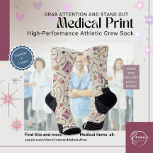 Calcetines de tripulación con estampado médico