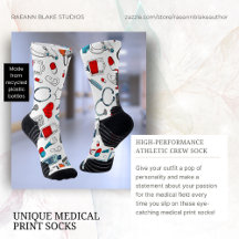Calcetines de tripulación con estampado médico úni