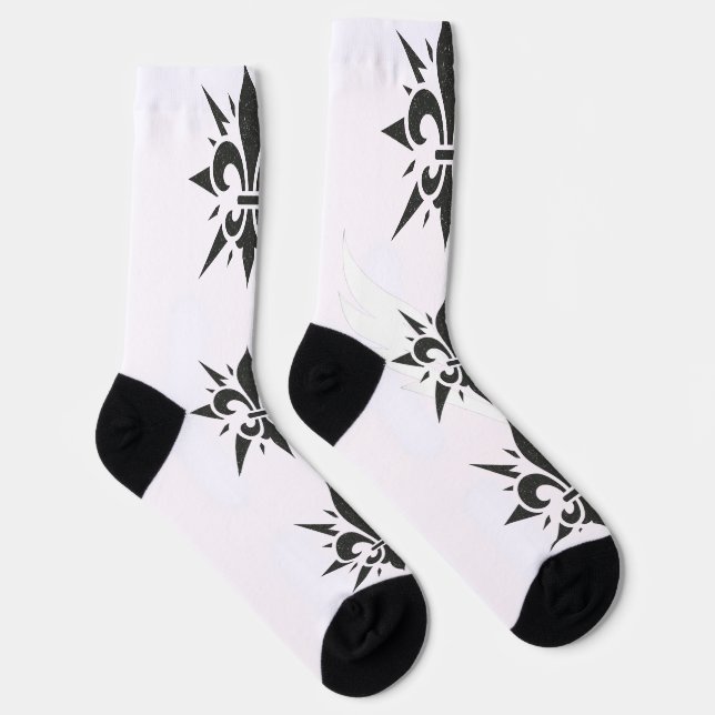 Calcetines de tripulación con "Fleur-de-lis estili (Derecha)