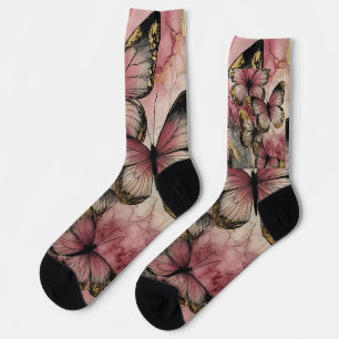 Calcetines de tripulación con gracia de mariposa