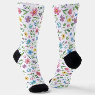 Calcetines de tripulación con huella floral de pat