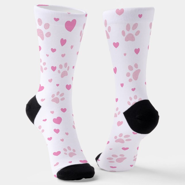 Calcetines de tripulación con huellas de patas ros (Angular)