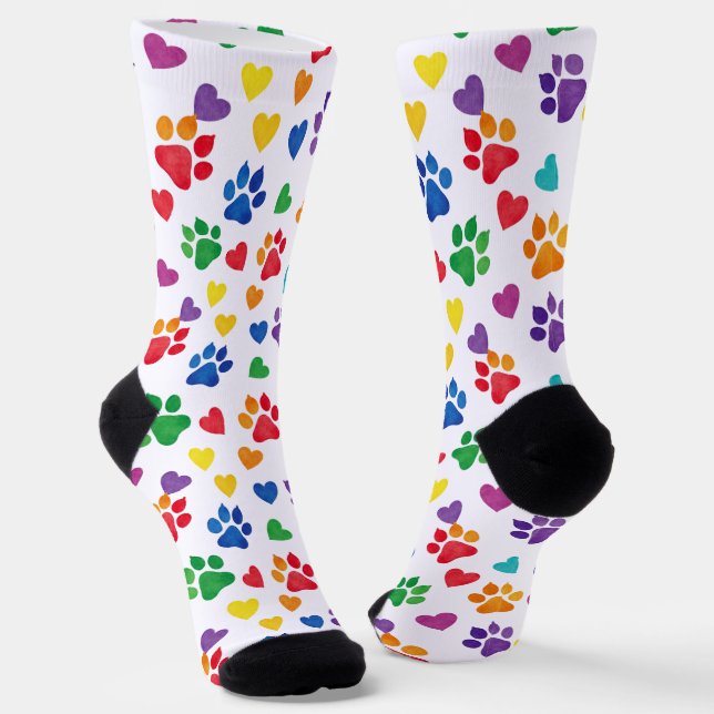 Calcetines de tripulación con huellas de patas y c (Angular)