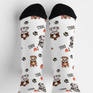 Calcetines de tripulación con patrón de cachorro l