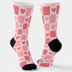 Calcetines de tripulación con patrón de corazones 