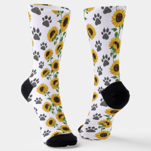 Calcetines de tripulación con patrón de girasoles 