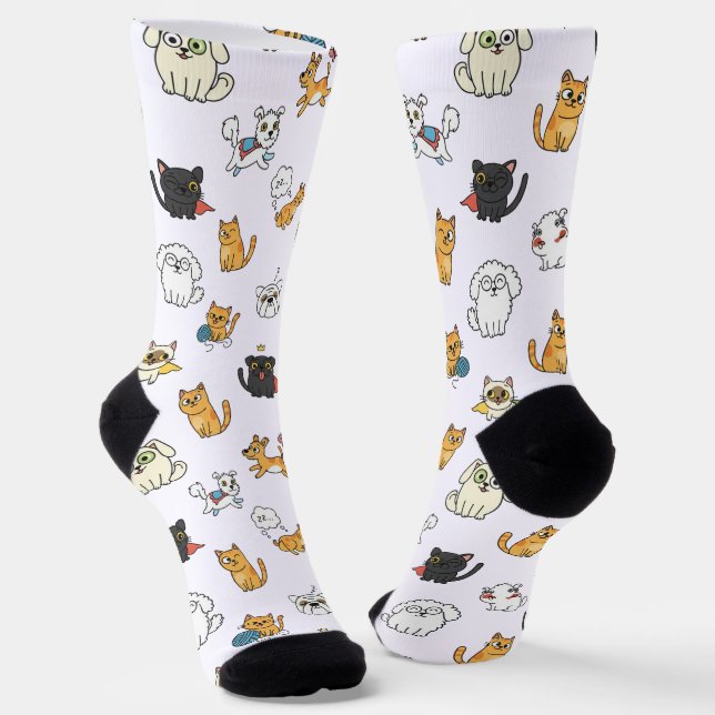 Calcetines de tripulación con patrón de mascotas d (Angular)