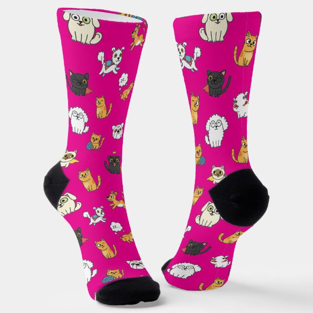 Calcetines de tripulación con patrón de mascotas d (Angular)