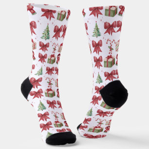 Calcetines de tripulación con patrón navideño de a