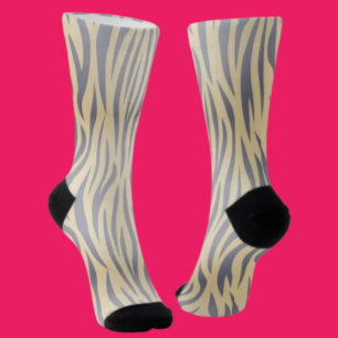 Calcetines de tripulación con rayas cebra color br