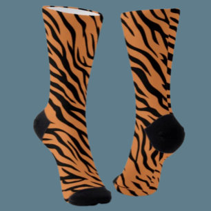 Calcetines de tripulación con rayas de tigre naran