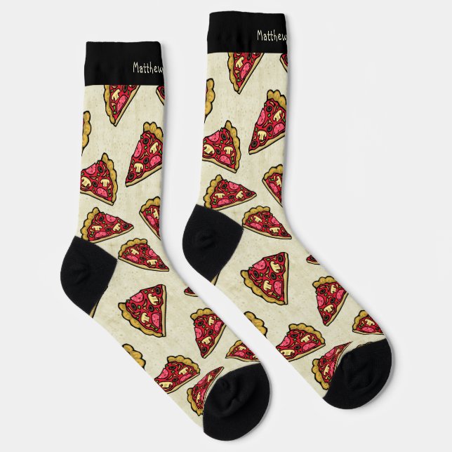 Calcetines de tripulación con rodajas de pizza div (Derecha)