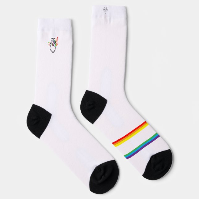 Calcetines de tripulación de arcoíris de ADN de ca (Derecha)