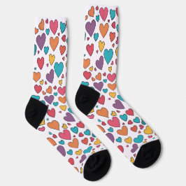 Calcetines de tripulación de corazones dulces colo