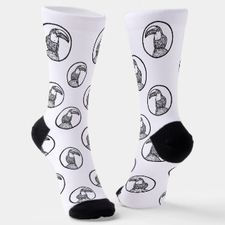 Calcetines de tripulación de dibujos de tucán en b