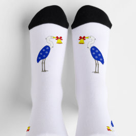 Calcetines de tripulación de garza de Navidad