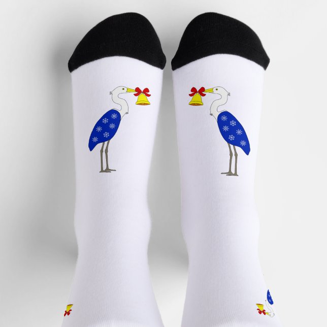 Calcetines de tripulación de garza de Navidad (Arriba)