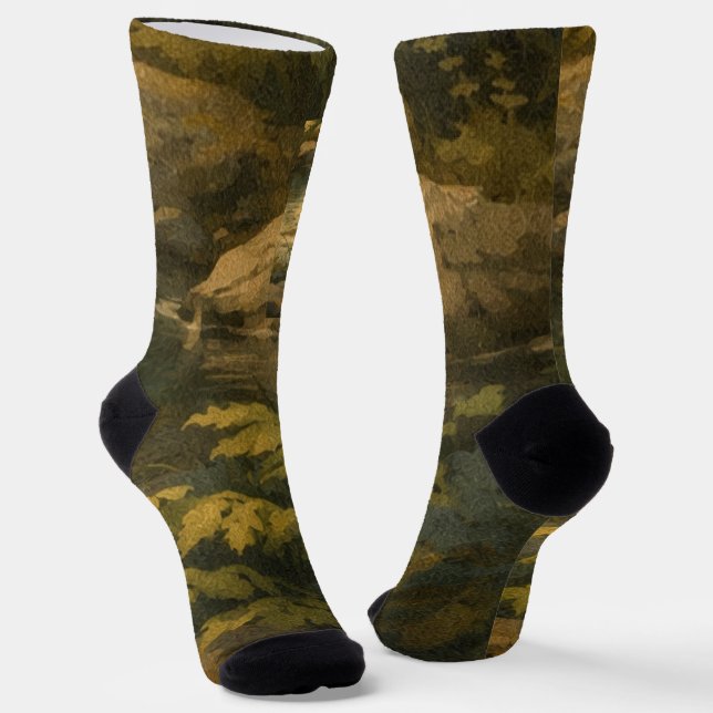 Calcetines de tripulación de textura de bosque (Angular)