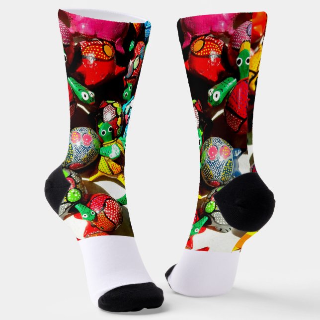 Calcetines de tripulación de tortuga con cabeza de (Angular)