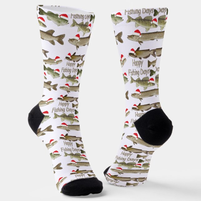 Calcetines de tripulación Días felices de pesca  (Angular)