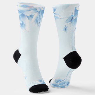 Calcetines de tripulación Elegant Floral Garden Bl