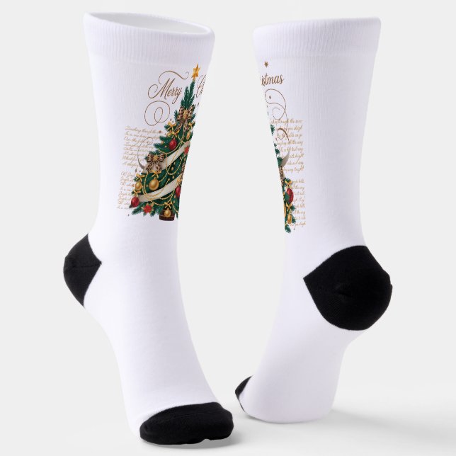Calcetines de tripulación - Feliz Navidad (Angular)