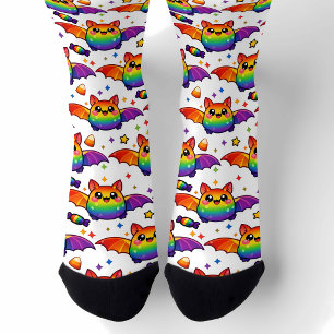 Calcetines de tripulación Murciélago Arcoíris 🌈🦇