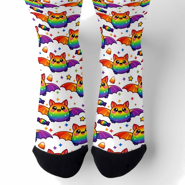 Calcetines de tripulación Murciélago Arcoíris 🌈🦇 (Subido por el creador)