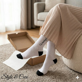 Calcetines de tripulación sostenibles blancos con